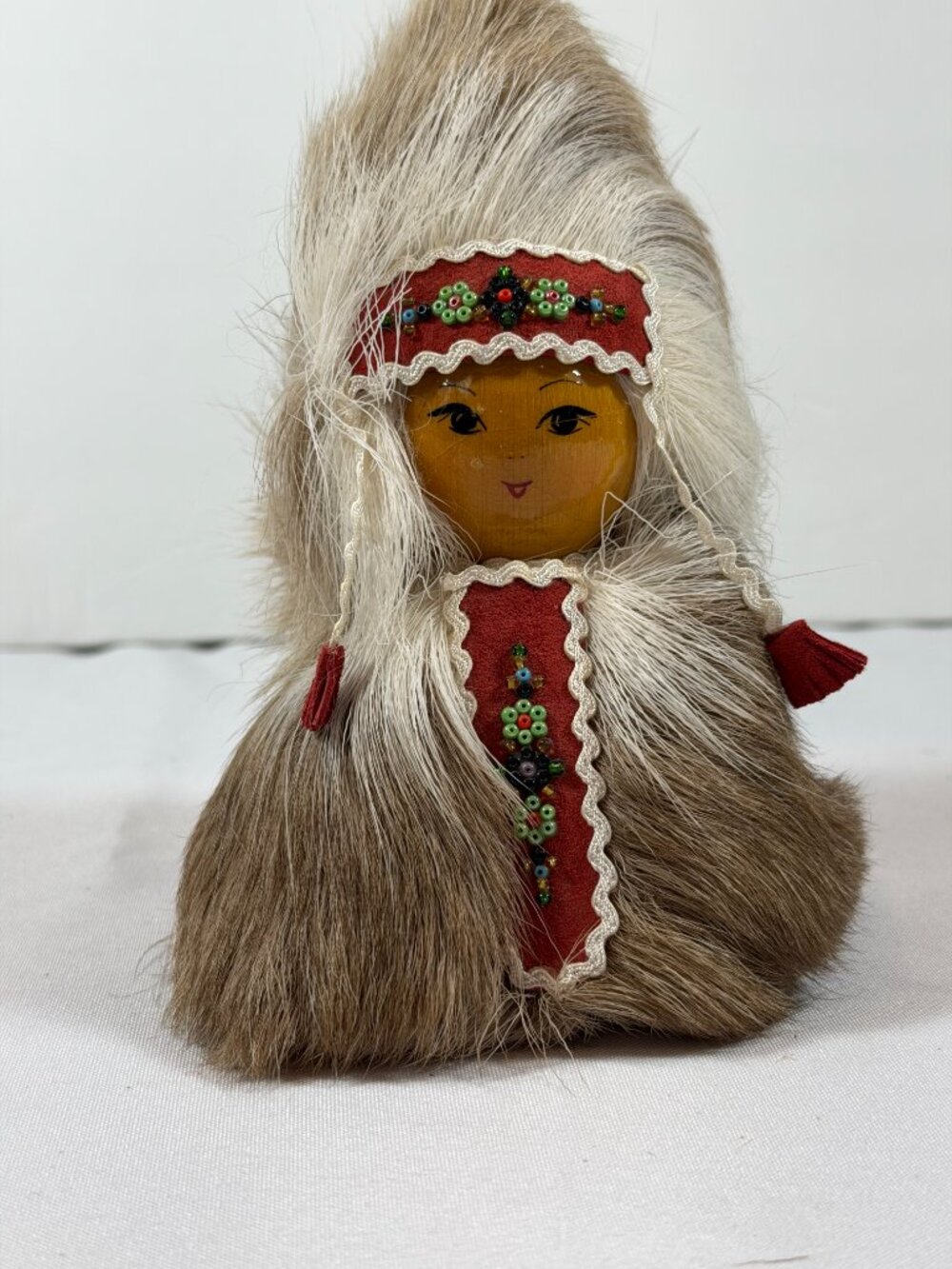 Vintage Native Inuit Arctic Set Of 3, Genuine Fur Dolls, GORGEOUS! - Picture 7 of 12